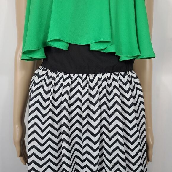 Sugar Lips Green Chevron Maxi Summer Dress - Picture 6 of 9